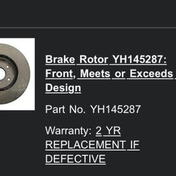 Brand New Front Brake Rotors