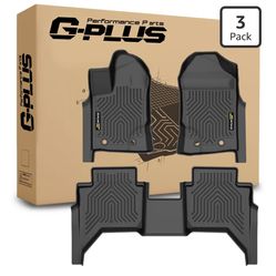 New Landrol Car Floor Mats Replacement for Ford Ranger SuperCrew Cab 2019-2023 Heavy Duty TPE Liner Custom Fit All Weather Waterproof Protection Full 