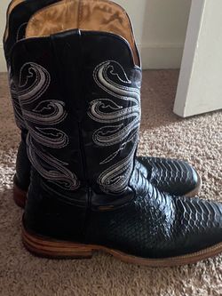 Black Snake Print Western Cowboy Boots