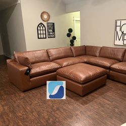 Modular Real Leather Cloud Couch