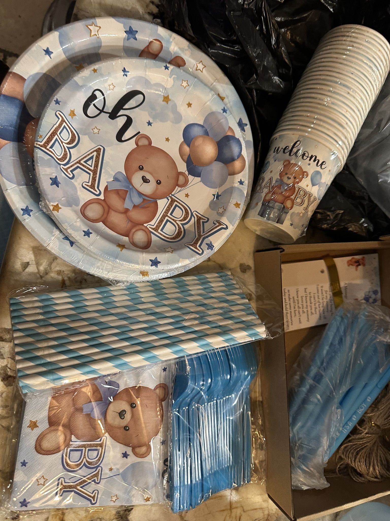 Boy Bear Baby Shower Items