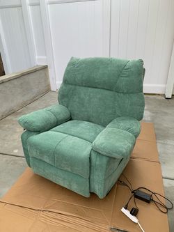 Power Recliner Chair with Massage and Heat, Swivel Rocking Recliner Chairs. Green
