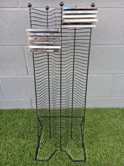 Black Wire CD Tower Storage Rack