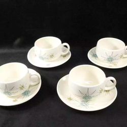 Franciscan Starburst Mugs & Saucers (8 Piece)