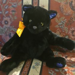 HOLLOWEEN HALLMARK  " MIDNIGHT"  THE  BLACK  CAT PLUSH TOY  12" INCHES PRE-OWNED  