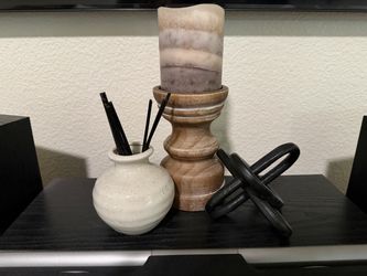 Realistic fake and real candles & holders with several candles