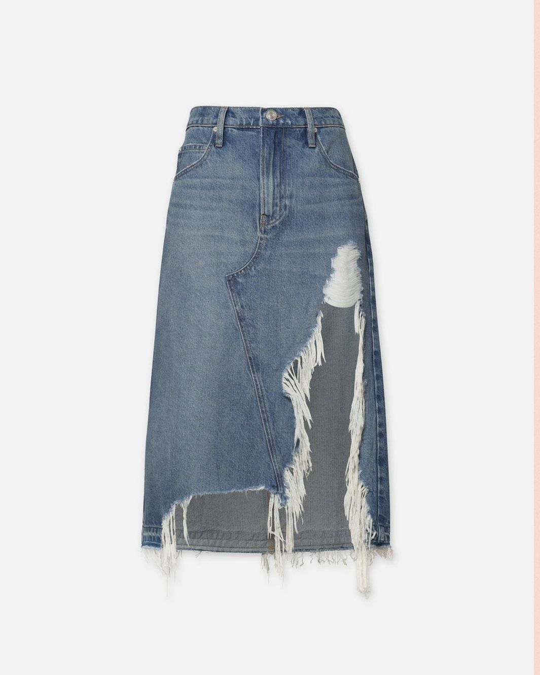 The frame midi fray hem denim skirt. 27