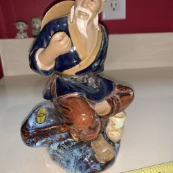 Vintage Asian Man Statue Japanese Mud man 