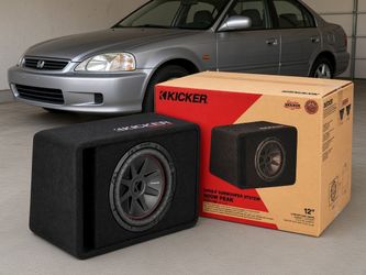 Kicker 52VCVR122 CompVR 12" Loaded Vented Subwoofer Enclosure 2-Ohm Single CVR 12-Inch Ported Sub Box 450W RMS 900W Peak SoloKon Forced-Air Cooling