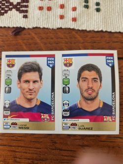 Panini FIFA 365 Soccer Stickers - Lionel Messi & Luis Suárez