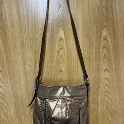B.Manosky bronze leather crossbody
