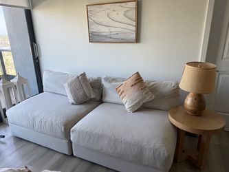 Sofa Lounge Linen Upholstery - Luxury Style