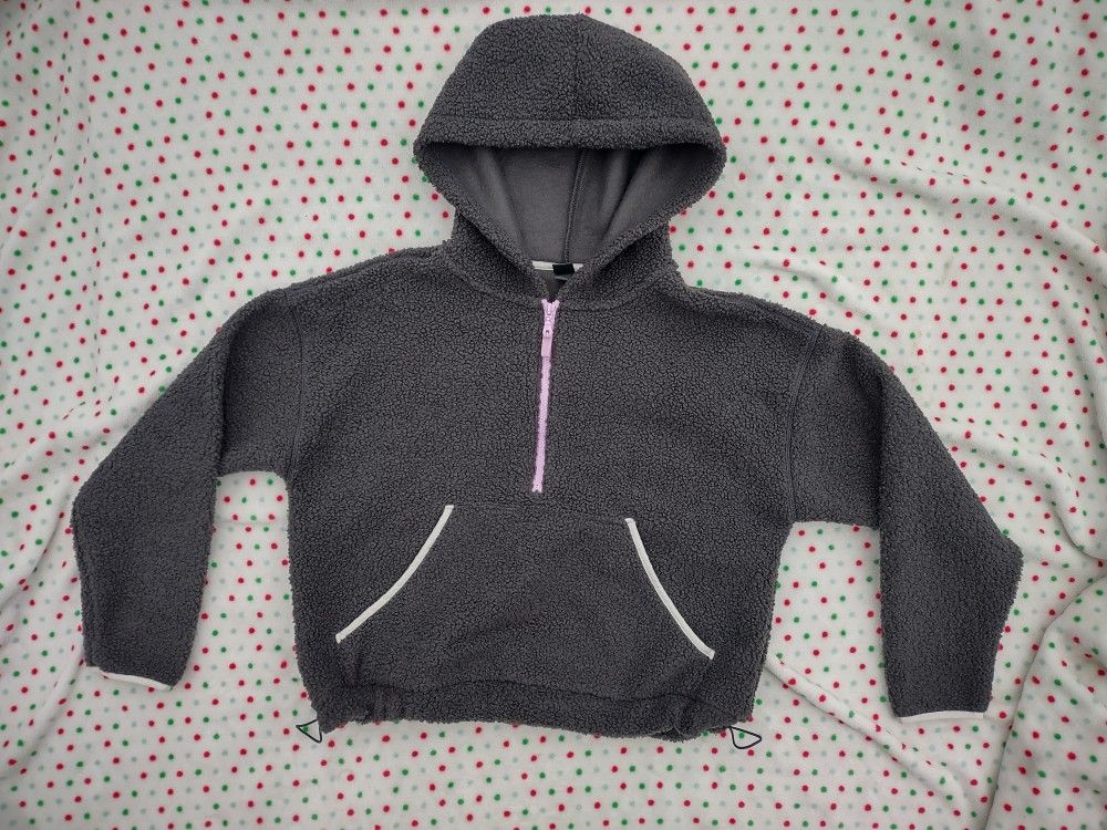 Wild Fable Women's Small Gray 1/4 zip Fleece Pink Zipper Pullover