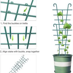 Mimeela Small Trellis for Potted Plants, 6 Pack Stackable Trellis