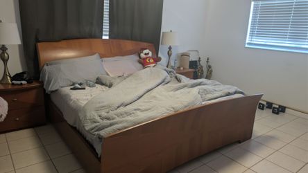 King size bedroom set cherry solid wood