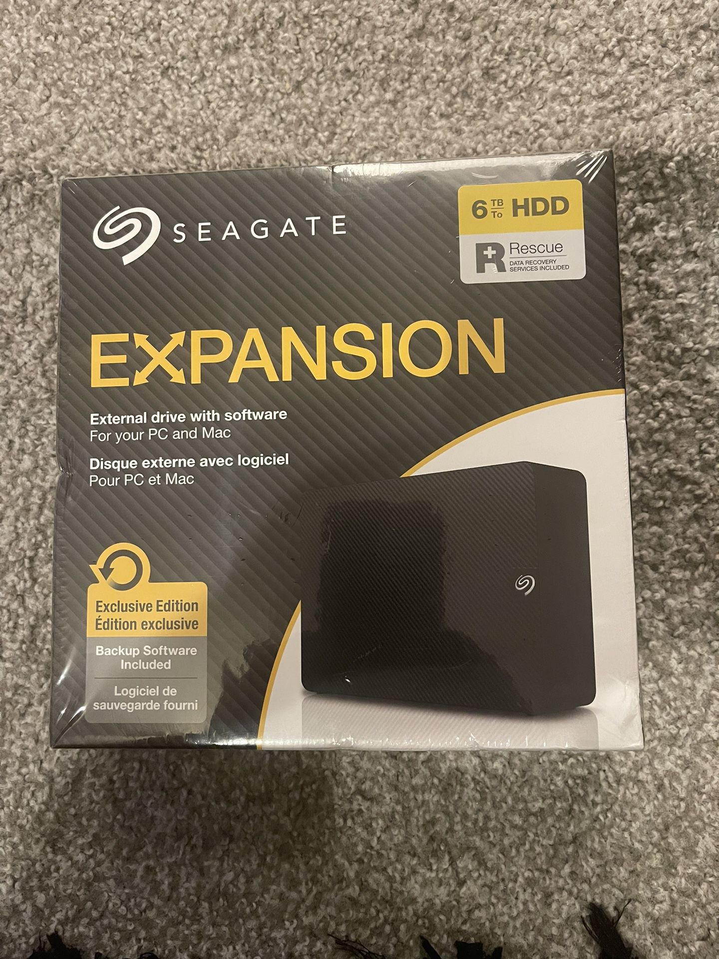 Seagate ExpansionPLUS 6TB External Hard Drive HDD - USB 3.0, with Rescue Data Recovery Services and Toolkit Backup Software
