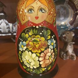 Russian Doll Hand Made 70 Years Old Wooden Antique