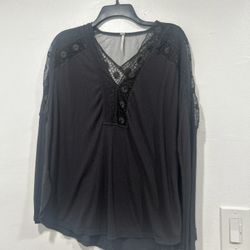 Free People Gray Blouse Size Medium