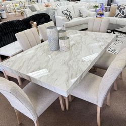 Marble Dining Table Set 👉 Same Day Delivery 