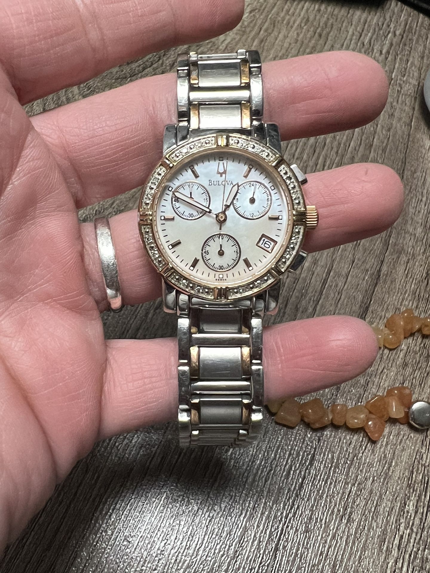 Bulova Watch For women Authenticated And REAL Diamond Encrusted