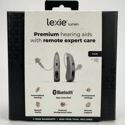 Lexie Lumen Hearing Aids Behind the Ear (BTE) Gray Remote Export Care Bluetooth
