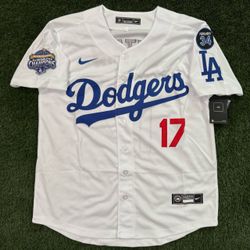 Los Ángeles Dodgers White Back To Back Champions #17 Ohtani Adult MLB Jersey