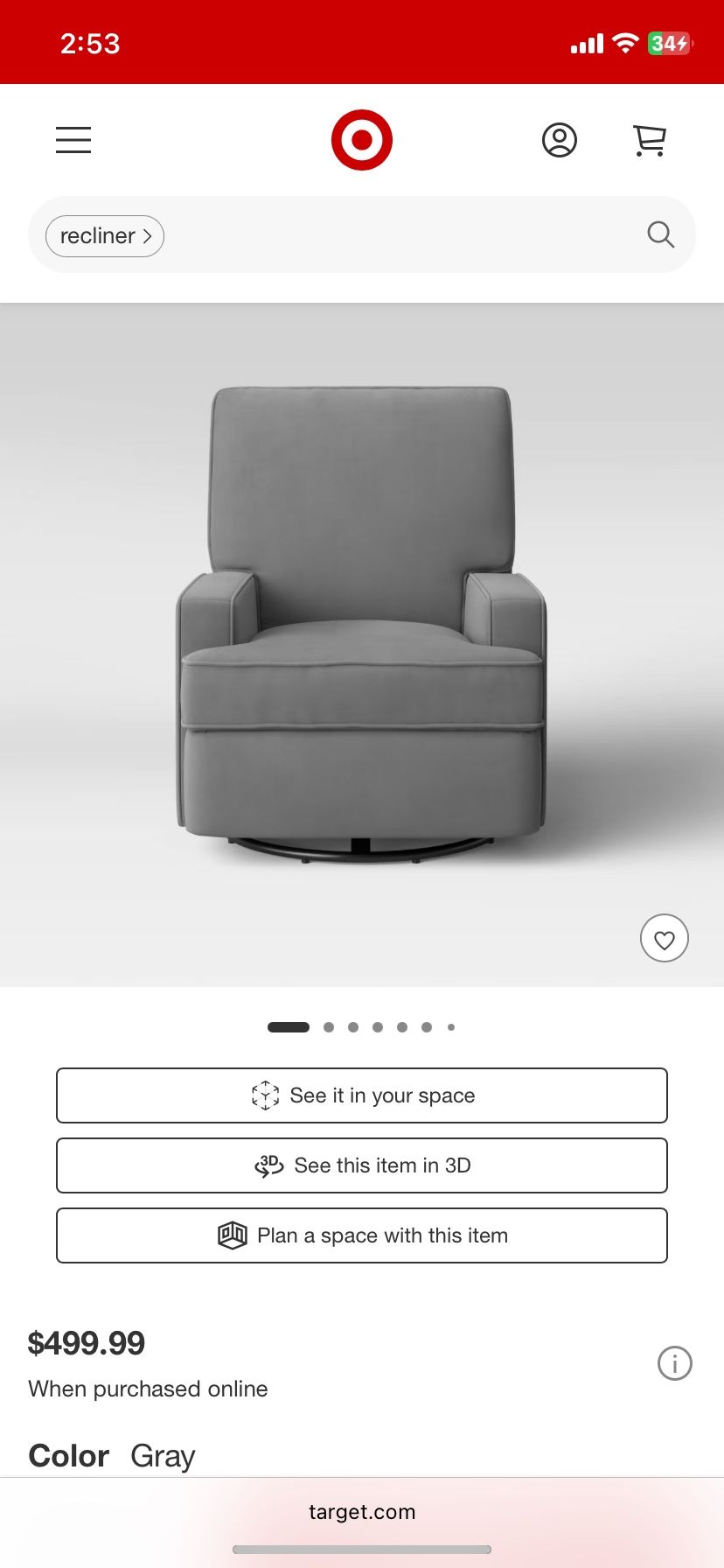 Recliner Seat Swivel Glider (Baby Relax)Dorel Asia Sofa