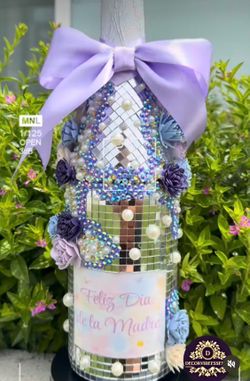 Custom Decorated Cider Bottle for Mother's Day