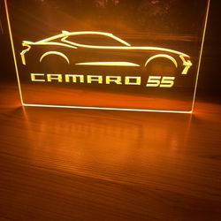 CAMARO SS LED NEON ORANGE LIGHT SIGN 8x12