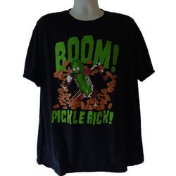 Rick & Morty Pickle Rick men's black short sleeve graphic t-shirt size 2X