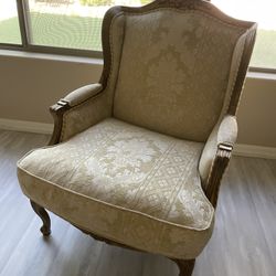 Vintage Armchair with carved wood frame