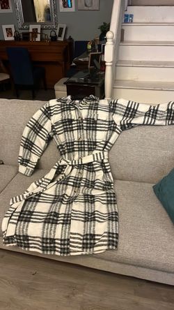 Express Black and White Trench Coat