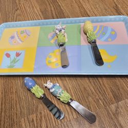 Easter Themed Tray and Spreaders Set