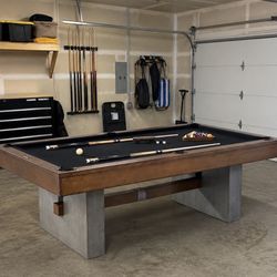 Premium 8 ft. Slate-Tech Urban Billiard Table with Table Cover, Cue Sticks and Pool Balls(new in box