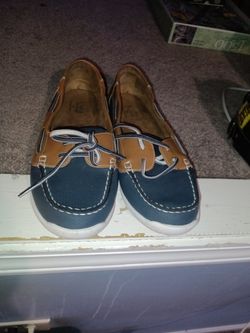 Womens Croft & Barrow Adagio Navy Blue Casual Slip On Boat Loafers Shoes NIB Like New