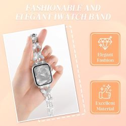 Butterfly Sparkle Metal Diamond Starlight Band for Apple Watch, compatible with Series 10/9/8/7/6/5/4/3/2/1/SE/Ultra, For 38mm, 40mm, 41mm and 42mm, 4