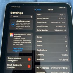 Apple iPad mini 8.3" 7th Gen A17 Pro chip Wi-Fi 128GB SSD Space Gray MXN63LL/A