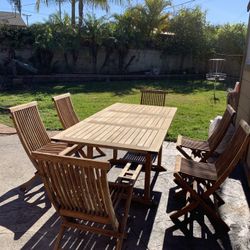Teak Wood Table & Chairs Set - Patio Furniture - Delivery Available 