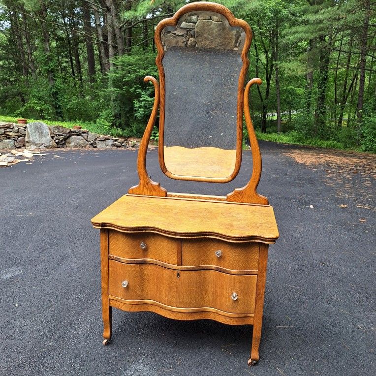 Antique Oak Princess Dresser