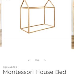 Montessori House Bed Wood. 