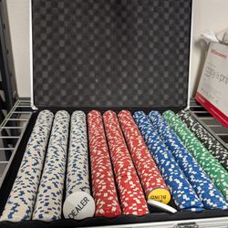 Set Of 1,000 11.5 Gram Claytec Poker Chips With Case