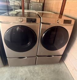 Golden Samsung Washer And Electric Dryer Matching Set
