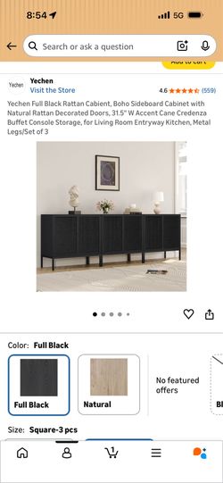 93” black tv console