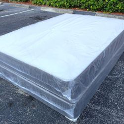 NEW QUEEN-SIZE MATTRESS & BOX SPRING - 2PC