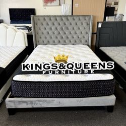 New Queen Bed Frame With Mattress 