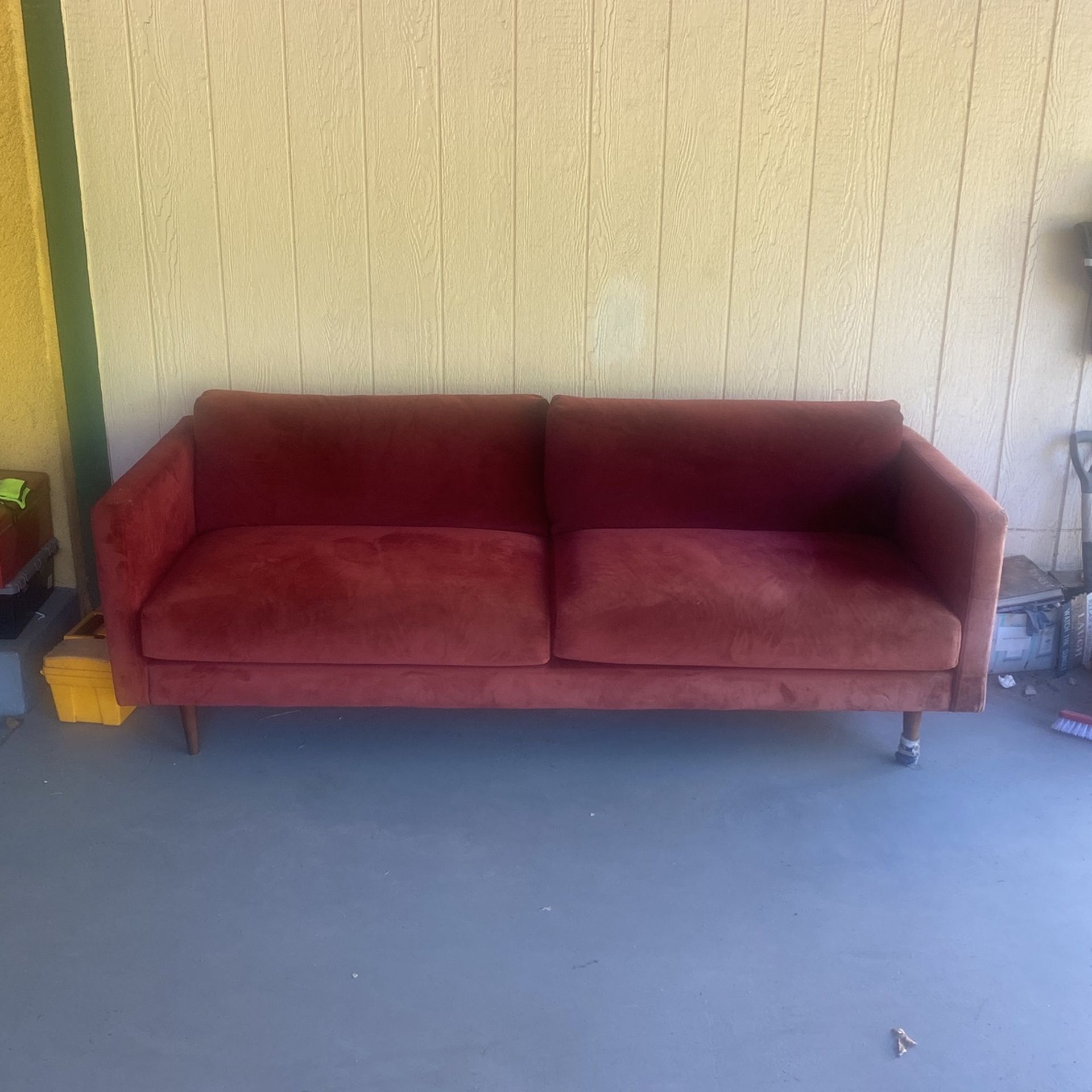 Red Velvet Couch