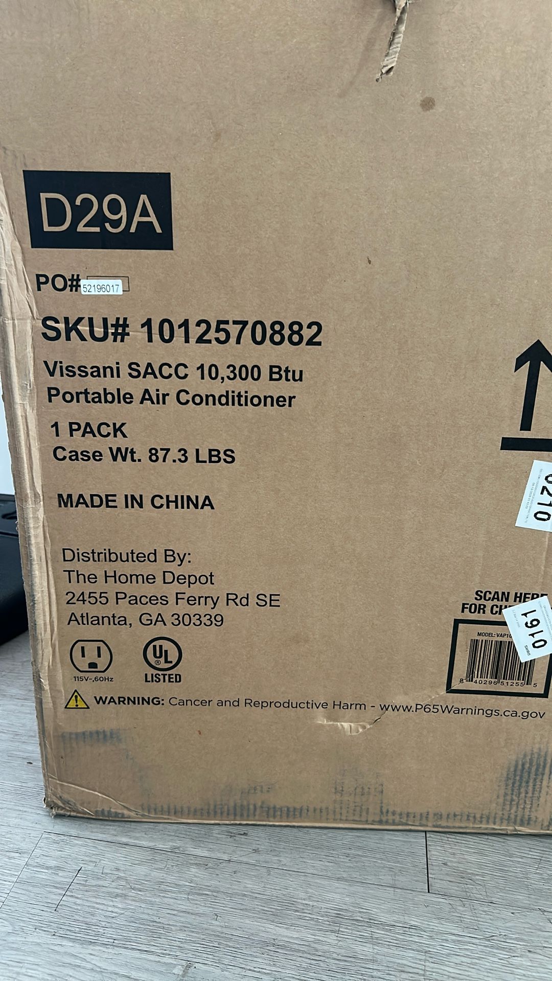 Vissani portable air conditioner