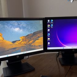 2X HP Compaq LA2206x 21.5" LED Backlit LCD Monitor
