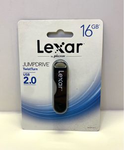 Lexar by Micron - 16GB USB 2.0 - TwistTurn Jump Drive (Black) - Sealed NEW