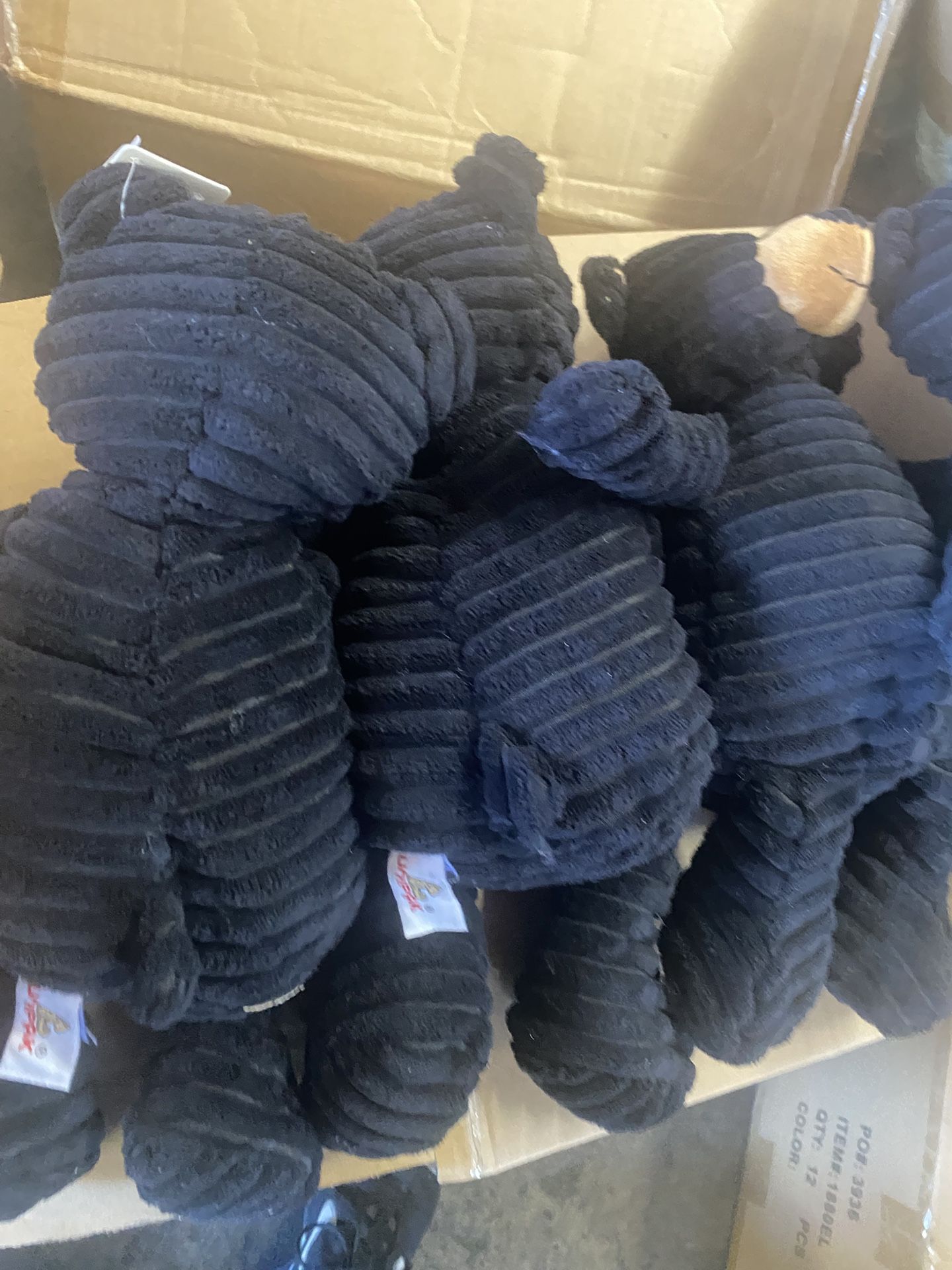 New Unipak Stuffed Animal Black Bears 12 Inches